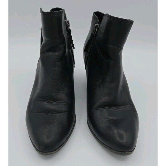 Frye Judith Double Zip Ankle Boots Womens Size 7.5M Black Leather Block Heel - Picture 3 of 9